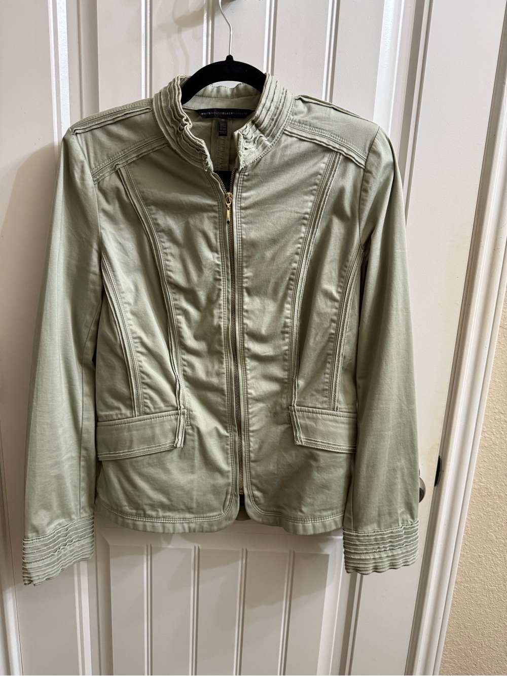 White House Black Market Sage Zip-Front Utility Jacket